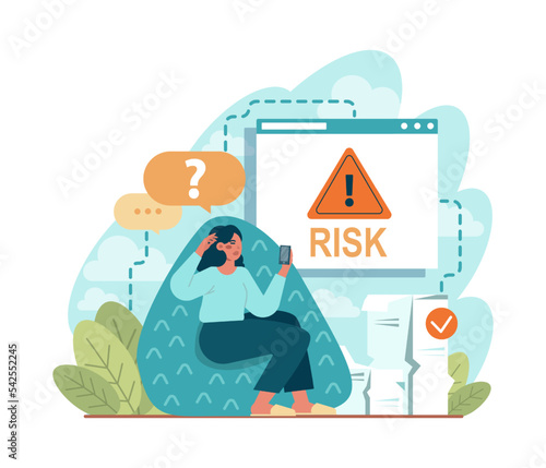 Business or financial risk concept. Challenge, danger or difficulty