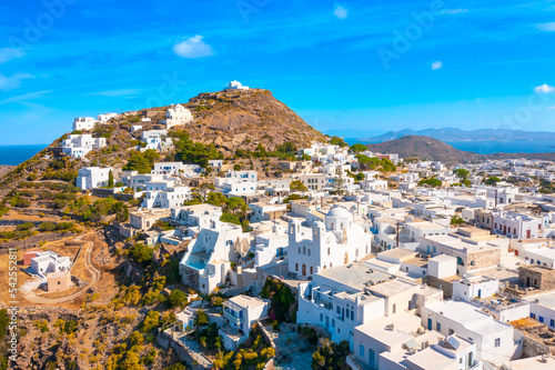 Panoramic view of Plaka town. Milos island, Greece photo