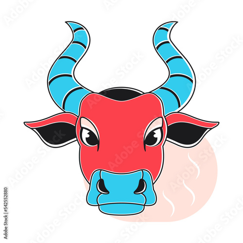 Isolated ox avatar chinese zodiac symbol Vector