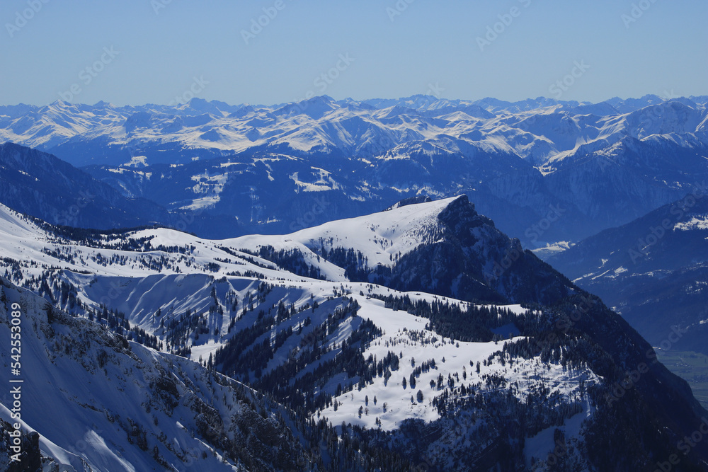 Obraz premium Stunning view from Mount Chaeserrugg.