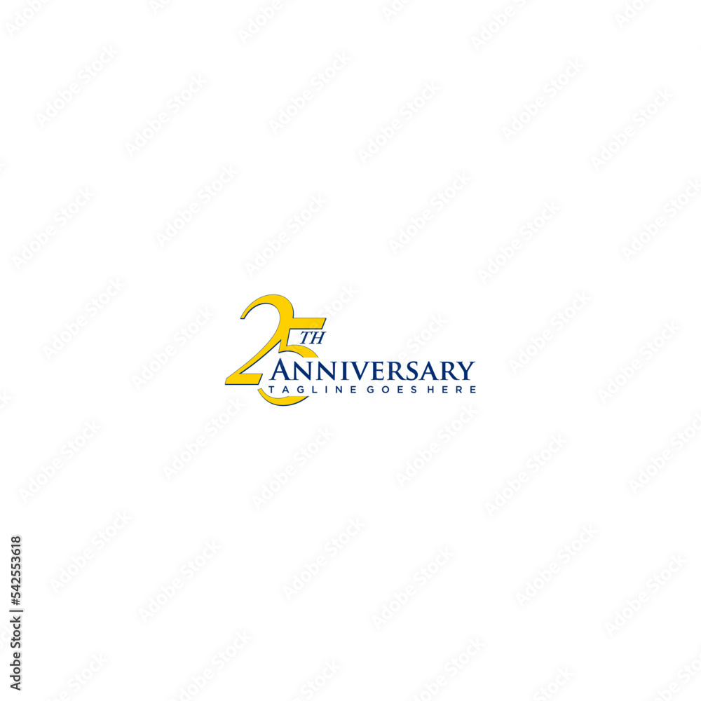 Fototapeta premium 25 th anniversary numbers. 25 years old logotype.