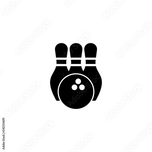 Bowling icon vector illustration. bowling ball and pin sign and symbol.