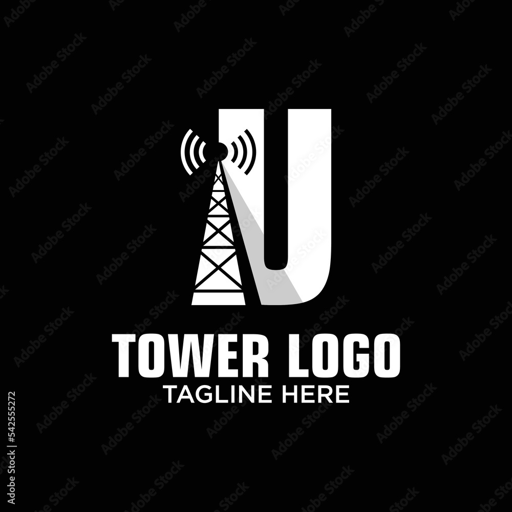 Letter U Tower Logo Design Template Inspiration, Vector Illustration. Letter U Tower Logo Design Template Inspiration, Vector Illustration.