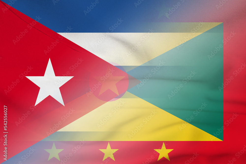 Cuba and Grenada political flag international negotiation GRD CUB