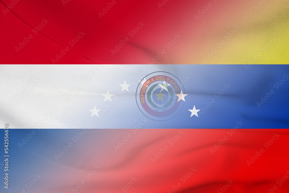 Paraguay and Venezuela official flag international contract VEN PRY Paraguay and Venezuela official flag international contract VEN PRY