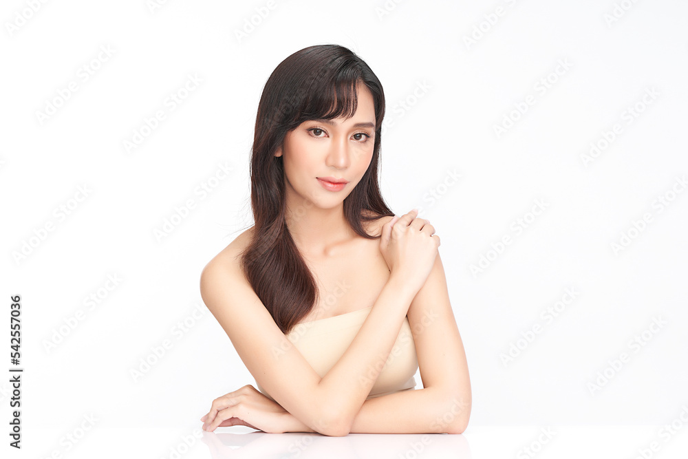 Beautiful young asian woman with clean fresh skin on white background, Face care, Facial treatment, Cosmetology, beauty and spa, Asian women portrait. Beautiful young asian woman with clean fresh skin on white background, Face care, Facial treatment, Cosmetology, beauty and spa, Asian women portrait.