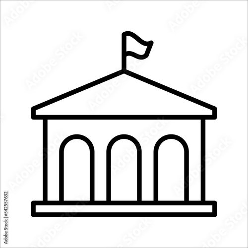 Canvas-taulu City hall building line icon, outline vector sign, linear style pictogram on white background