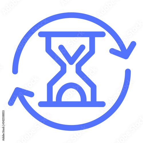 hourglass sandglass timer time backward line icon