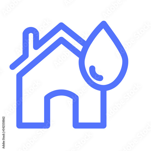 house water leak leaking flood line icon