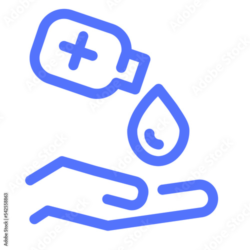 hydroalcoholic antiseptic gel hand line icon