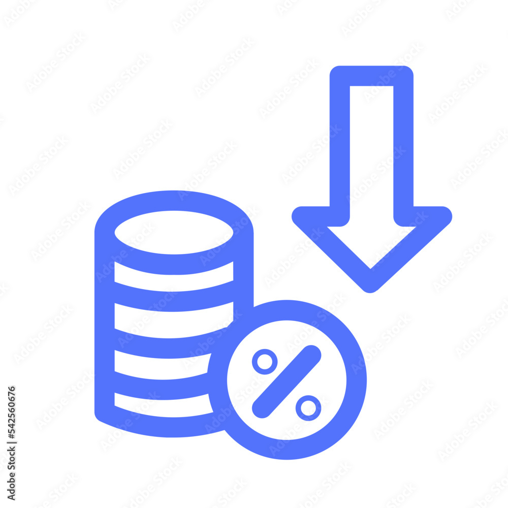 interest rates finance business line icon interest rates finance business line icon