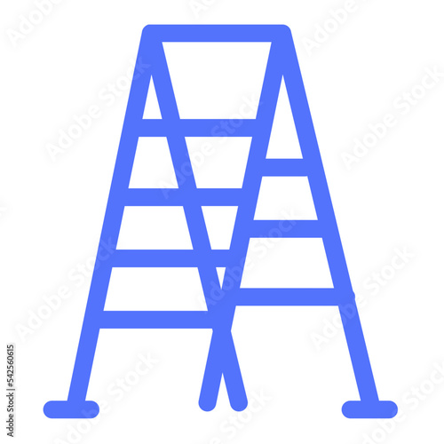 ladder step stepladder tool line icon