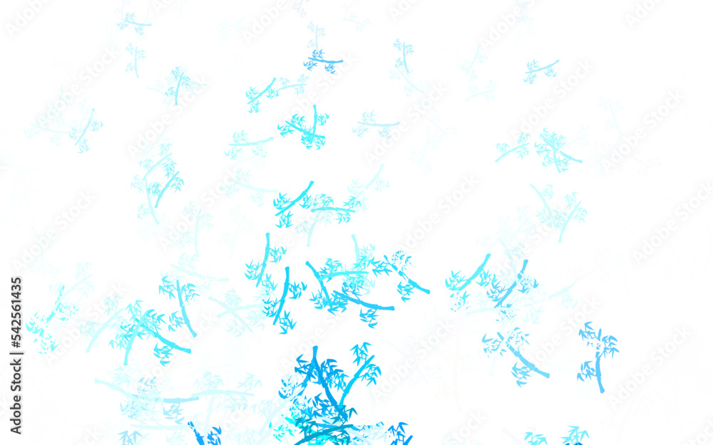 Light Green vector doodle background with branches.