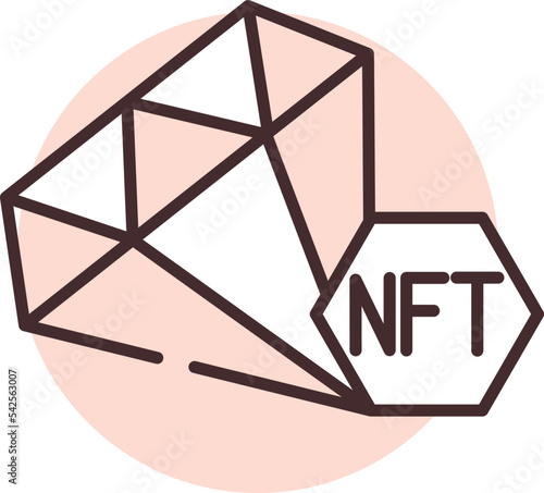 Blockchain NFT, icon, vector on white background.