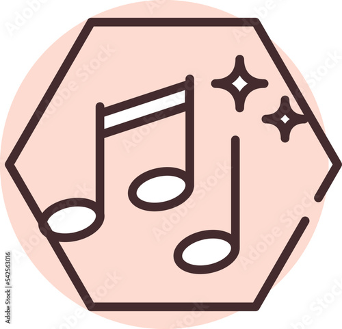Blockchain music art, icon, vector on white background.