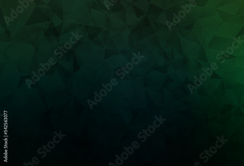 Dark Green vector polygonal background.