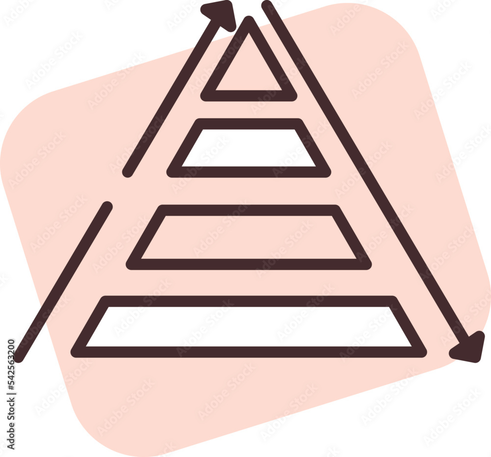 Triangle chart, icon, vector on white background. Triangle chart, icon, vector on white background.