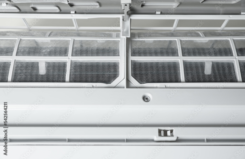 Closeup view of air conditioner as background. Modern technology Closeup view of air conditioner as background. Modern technology