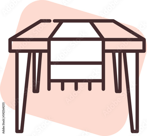 Home textile decorative table cloth, icon, vector on white background.