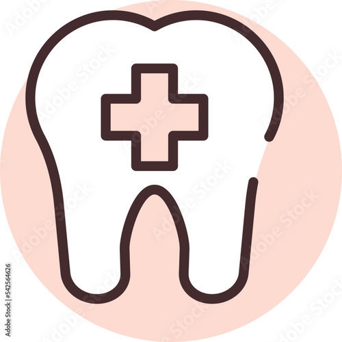 Medical dental insurance, icon, vector on white background.