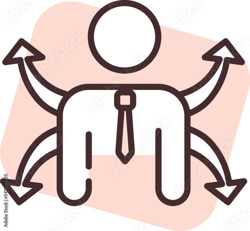 Team work multi task, icon, vector on white background.