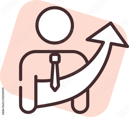 Team work personal rise, icon, vector on white background.