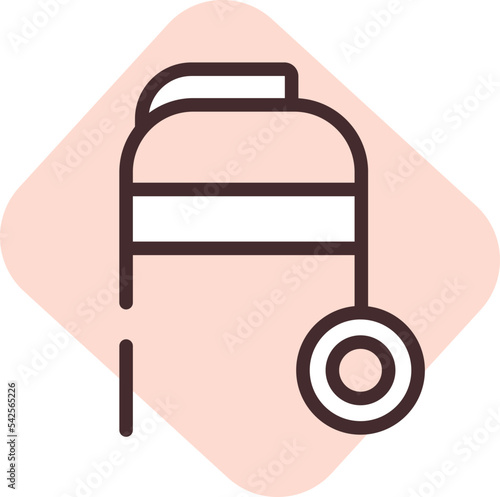 Walker aid, icon, vector on white background.