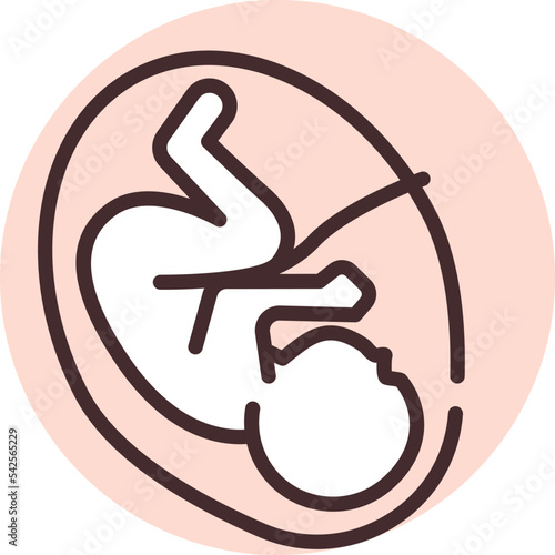 Baby care embrion, icon, vector on white background.
