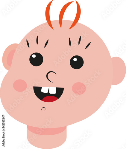 Baby mood laughs, icon, vector on white background.