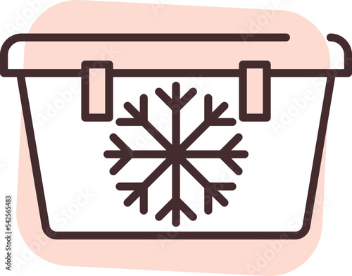 Food shippment freezer, icon, vector on white background.