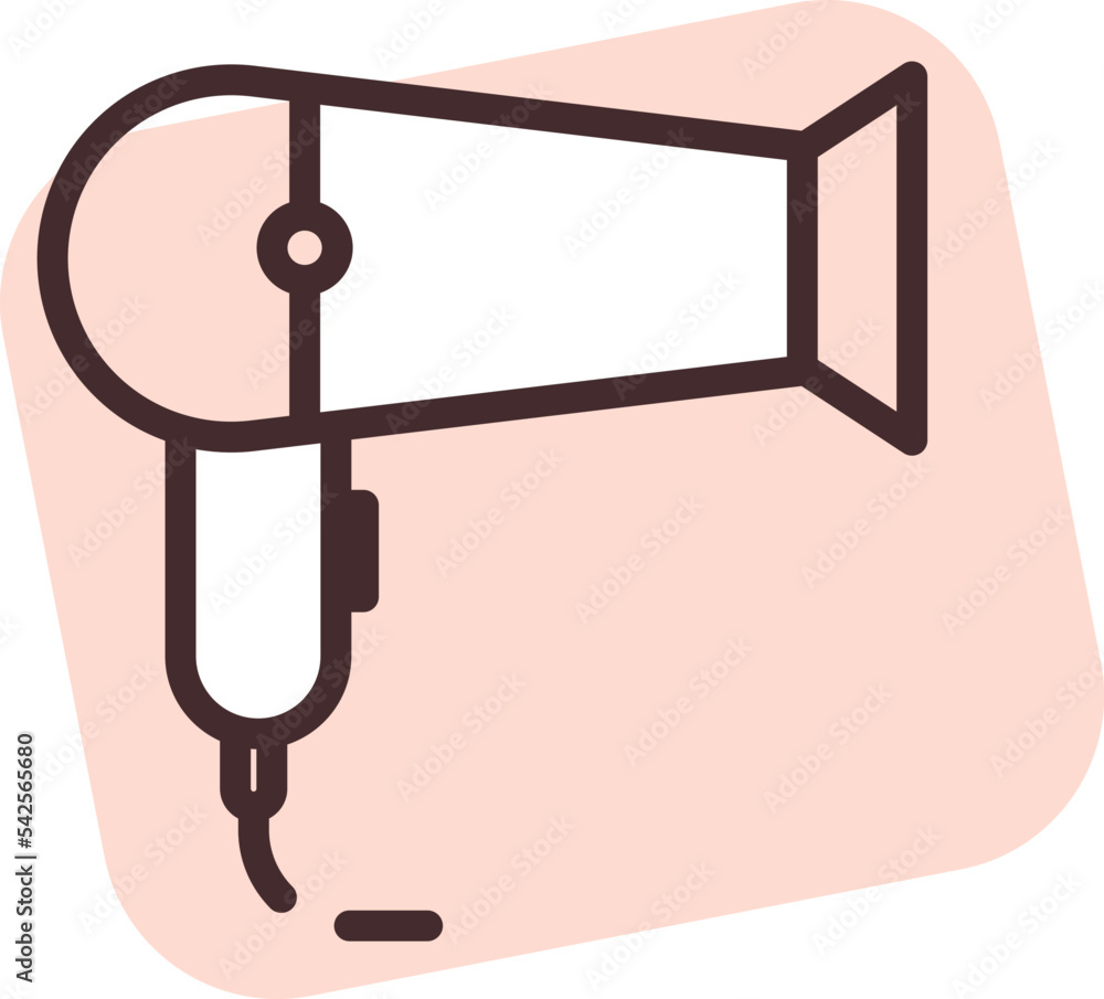 Home supplies hair dryer, icon, vector on white background. Home supplies hair dryer, icon, vector on white background.