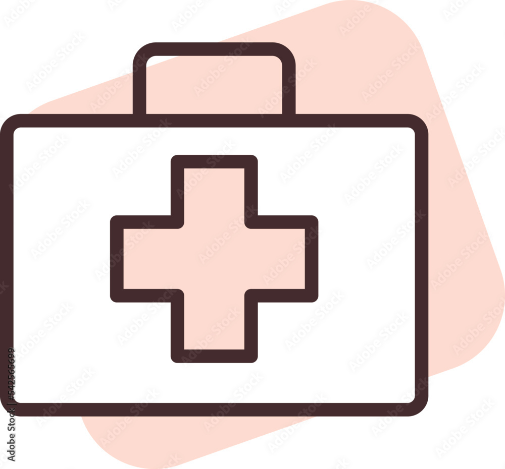 Hospital first aid bag, icon, vector on white background. Hospital first aid bag, icon, vector on white background.