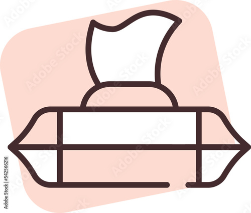 Purification tissue, icon, vector on white background.