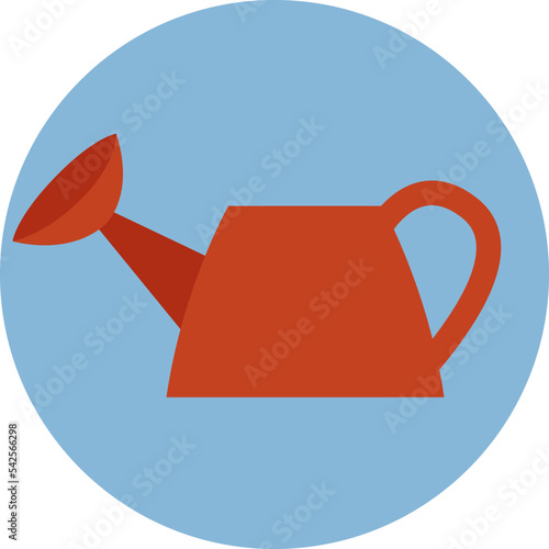 Rural life watering can, icon, vector on white background.
