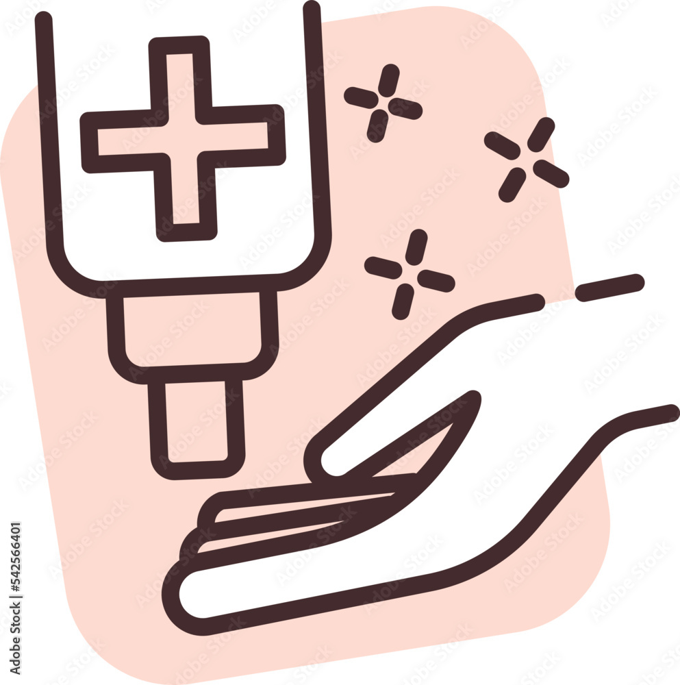 Sanitation disinfection, icon, vector on white background. Sanitation disinfection, icon, vector on white background.