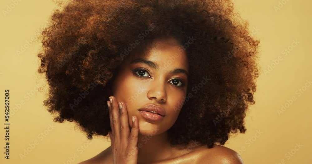 Beauty portrait of smiling african american woman with beautiful afro ...