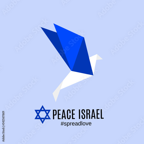 illustration vector of israel origami dove,peace symbol,perfect for print,etc.