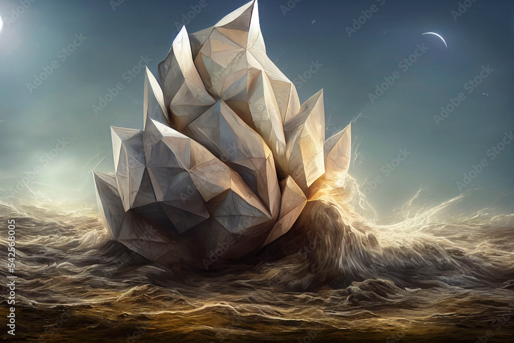 Obraz premium crystal in the middle of a sea storm.