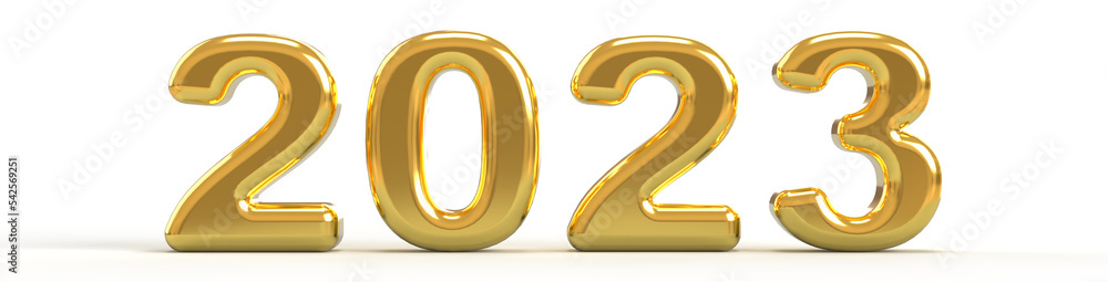 2023 Happy New Year 2022 3D render metallic text transparent background. 2023 Happy New Year 2022 3D render metallic text transparent background.