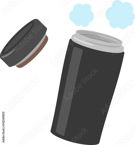 温かい飲み物を入れた保温タンブラー