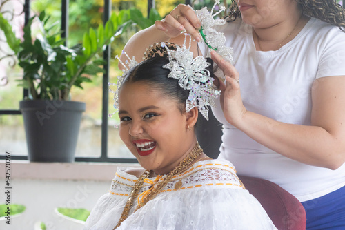 Tembleques, garments, parts of the typical clothing of Panama	 photo