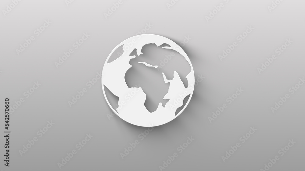 Fototapeta premium world icon. isolated on grey background. shadow on background move. 4K Video motion graphic animation
