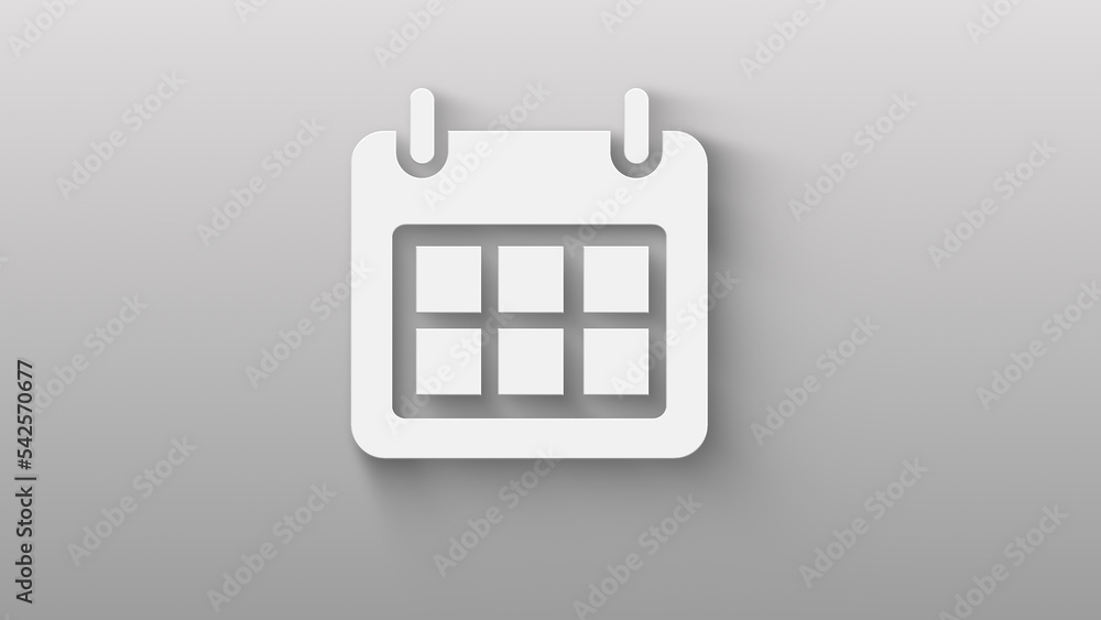 Calendar icon isolated on grey background. shadow on background move. 4K Video motion graphic animation Calendar icon isolated on grey background. shadow on background move. 4K Video motion graphic animation