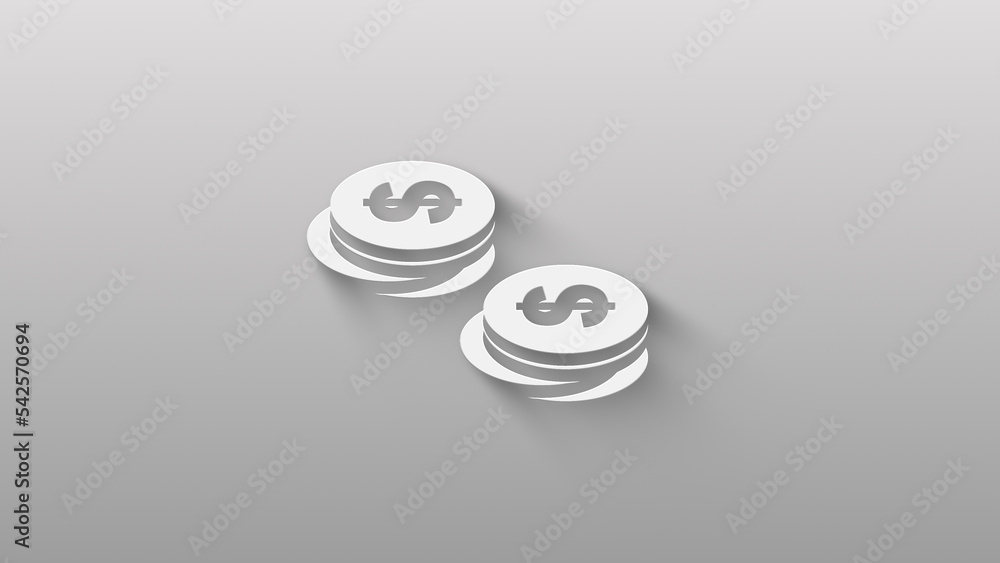 Animated Coin Dollarmoney. money icon isolated on grey background. shadow on background move. 4K Video motion graphic animation Animated Coin Dollarmoney. money icon isolated on grey background. shadow on background move. 4K Video motion graphic animation