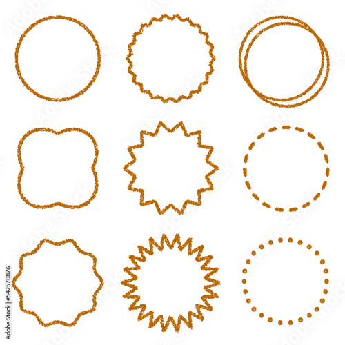 クレヨン素材のフレームセット  円形　装飾