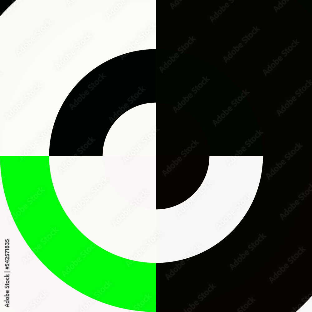 Green black round lines, abstract background Green black round lines, abstract background