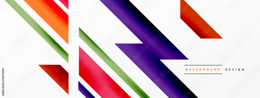 Minimal geometric abstract background. Dynamic 3d lines composition. Trendy techno business template for wallpaper, banner, background or landing Minimal geometric abstract background. Dynamic 3d lines composition. Trendy techno business template for wallpaper, banner, background or landing
