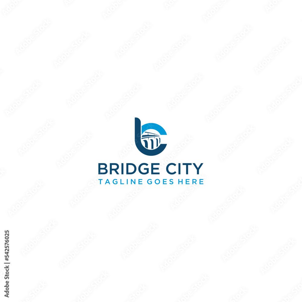 BC letter initial bridge logo design BC letter initial bridge logo design