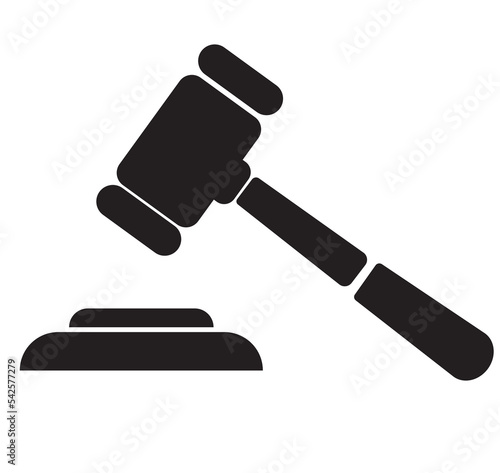 Judge gavel flat icon. Court tribunal symbol.