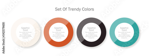 Trendy color palette materials, color schemes, color charts, color swatches, and basic colors. hue, color wheel